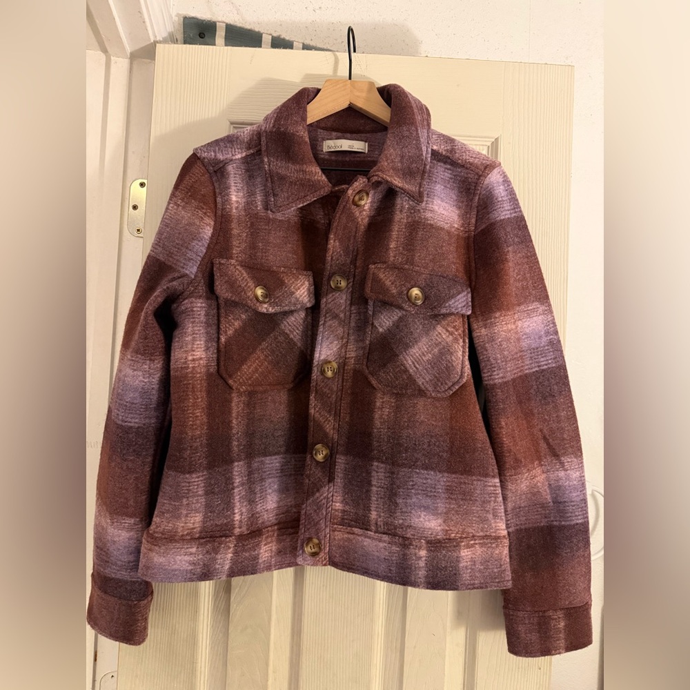 Becool Checkered Plaid Utility Jacket